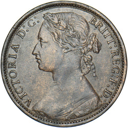 1874 H Penny (F71 7+G) - Victoria British Bronze Coin - Nice