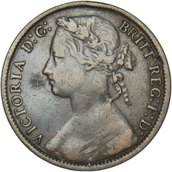 1874 Penny (F78 8+H R12) - Victoria British Bronze Coin - Nice