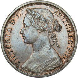 1874 H Penny (F73 7+H) - Victoria British Bronze Coin - Very Nice