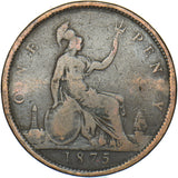 1875 Penny (F79 8+G R13) - Victoria British Bronze Coin