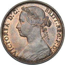 1875 Penny (F82 8+J) - Victoria British Bronze Coin - Superb