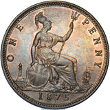 1875 Penny (F82 8+J) - Victoria British Bronze Coin - Superb