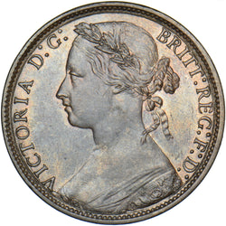 1876 H Penny (F87 8+J) - Victoria British Bronze Coin - Very Nice