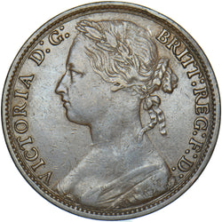 1879 Penny (F98, Narrow Date R13) - Victoria British Bronze Coin - Nice