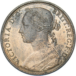 1881 Penny (F105 10+J R11) - Victoria British Bronze Coin - Very Nice