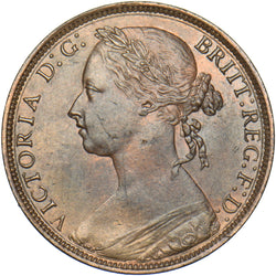 1881 H Penny (F108 11+M) - Victoria British Bronze Coin - Very Nice
