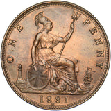 1881 H Penny (F108 11+M) - Victoria British Bronze Coin - Very Nice