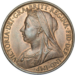1896 Penny - Victoria British Bronze Coin - Very Nice