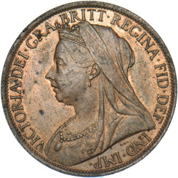 1897 Penny - Victoria British Bronze Coin - Very Nice