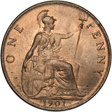 1901 Penny - Victoria British Bronze Coin - Superb