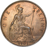 1901 Penny - Victoria British Bronze Coin - Superb