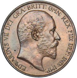 1902 Penny - Edward VII British Bronze Coin - Very Nice