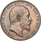 1902 Penny - Edward VII British Bronze Coin - Very Nice