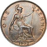 1902 Penny (Low Tide) - Edward VII British Bronze Coin - Very Nice