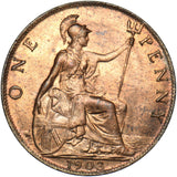 1903 Penny - Edward VII British Bronze Coin - Superb