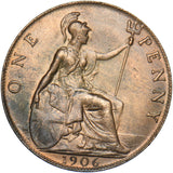 1906 Penny - Edward VII British Bronze Coin - Very Nice