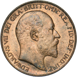 1910 Penny - Edward VII British Bronze Coin - Very Nice