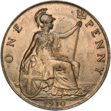 1910 Penny - Edward VII British Bronze Coin - Very Nice