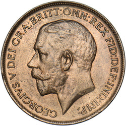 1911 Penny - George V British Bronze Coin - Very Nice