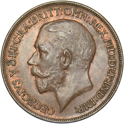 1920 Penny - George V British Bronze Coin - Very Nice