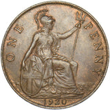 1920 Penny - George V British Bronze Coin - Very Nice