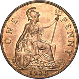 1935 Penny - George V British Bronze Coin - Superb