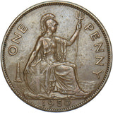 1950 Penny - George VI British Bronze Coin - Nice