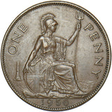 1950 Penny - George VI British Bronze Coin - Very Nice