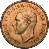 1950 Proof Penny - George VI British Bronze Coin - Superb