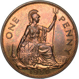 1950 Proof Penny - George VI British Bronze Coin - Superb
