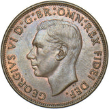 1951 Penny - George VI British Bronze Coin - Very Nice