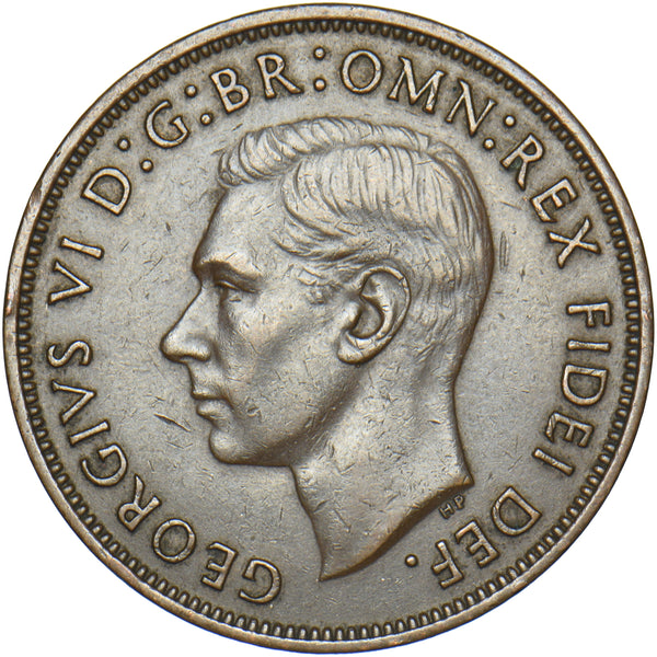 1951 Penny - George VI British Bronze Coin - Very Nice