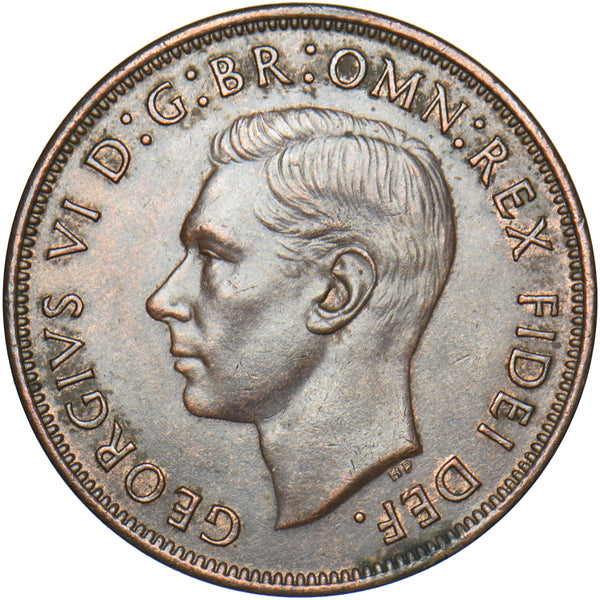 1951 Penny - George VI British Bronze Coin - Very Nice