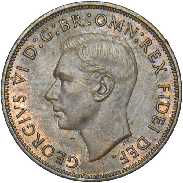 1951 Penny - George VI British Bronze Coin - Very Nice