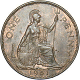 1951 Penny - George VI British Bronze Coin - Very Nice