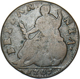 1701 Halfpenny (Unbarred A’s) - William III British Copper Coin
