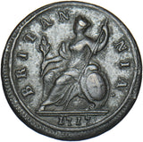 1717 Halfpenny - George I British Copper Coin - Nice