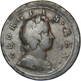 1721 Halfpenny (1 Over 0) - George I British Copper Coin