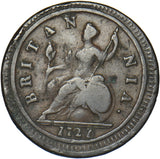 1721 Halfpenny (1 Over 0) - George I British Copper Coin