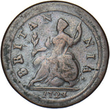 1724 Halfpenny - George I British Copper Coin