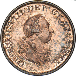 1799 Halfpenny - George III British Copper Coin - Superb