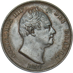 1834 Halfpenny - William IV British Copper Coin - Very Nice