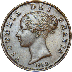 1854 Halfpenny - Victoria British Copper Coin - Nice