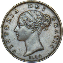 1854 Halfpenny - Victoria British Copper Coin - Nice