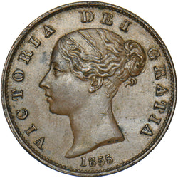 1855 Halfpenny - Victoria British Copper Coin - Nice
