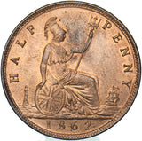 1862 Halfpenny - Victoria British Bronze Coin - Superb