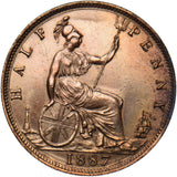 1887 Halfpenny - Victoria British Bronze Coin