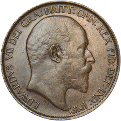 1909 Halfpenny - Edward VII British Bronze Coin - Very Nice