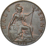 1910 Halfpenny - Edward VII British Bronze Coin - Very Nice