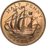 1950 Proof Halfpenny - George VI British Bronze Coin - Superb